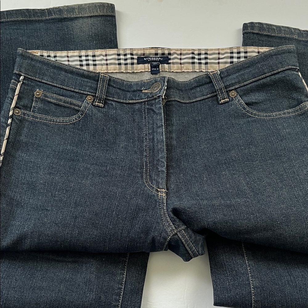 Burberry Indigo Denim Jeans with Check Lining